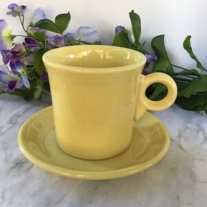 Fiestaware Mug & Saucer Set Yellow Vintage Fiesta Homer Laughlin China Cup